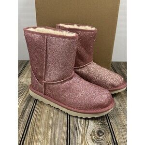 New Ugg Pink Classic Sparkle Boots Children's Size 6